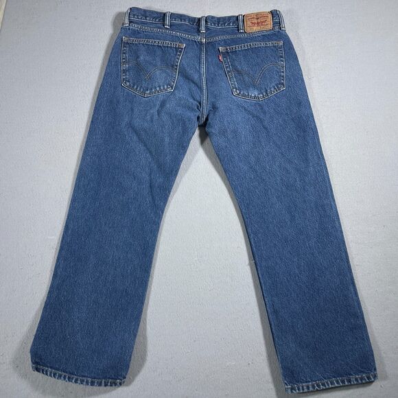 Vtg Levis 505 Jeans Men 38x30 Regular Fit Straight‎ Leg Mid Wash Denim (38x28) - Picture 11 of 12